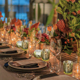 4E's Novelty 24-Piece Gold Mercury Glass Votive Candle Holders – Elegant Centerpieces for Weddings, Parties & Home Décor