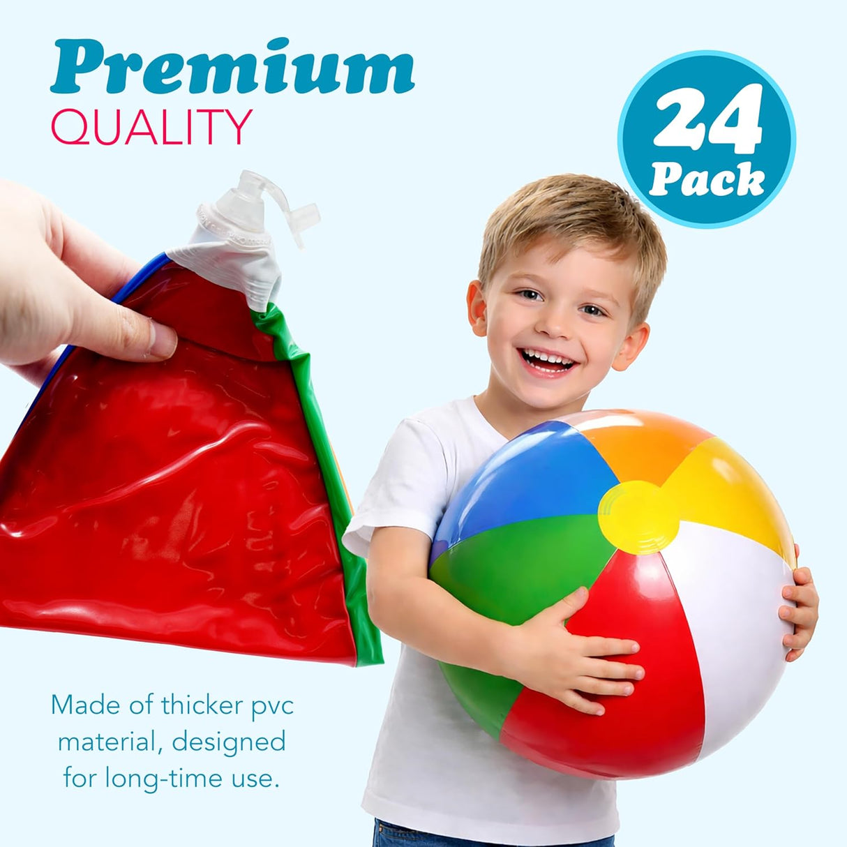 4E's Novelty 16 Inch Inflatable Beach Balls Bulk 24 Pack Beach Ball