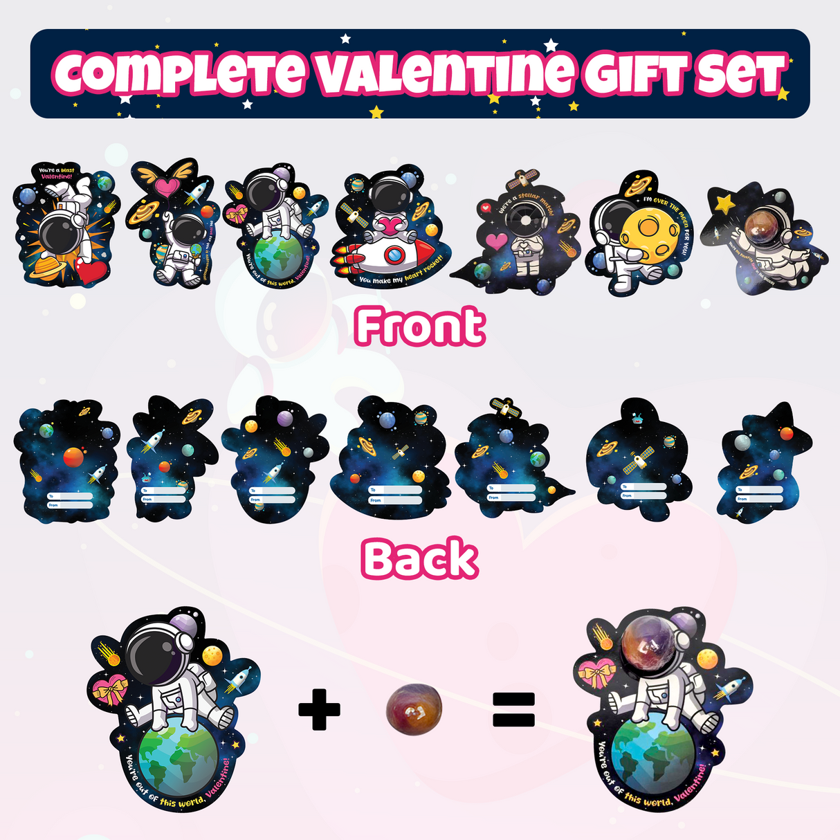 4E's Novelty Valentines Cards with Slimes for Kids (28 Pack)