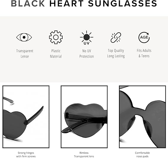 Feathered Cowboy Hat & Heart Sunglasses for Women