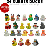 4E's Novelty Christmas Advent Calendar 2024 – 24 Christmas Rubber Ducks for a Fun Countdown!