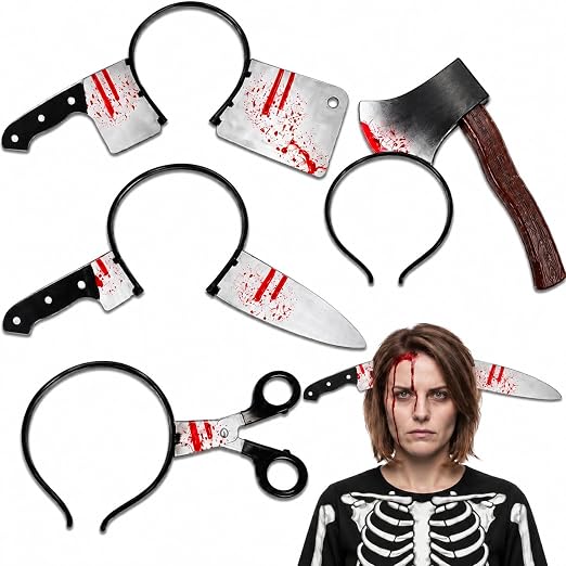 4E’s Novelty Fake Knife Through 4 Pack Head Costume
