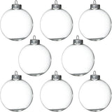 4E's Novelty 12 Pack Clear Christmas Ornaments Balls - 3.15" Empty Ornaments to Fill for DIY Crafts - Easy to Paint & Decorate Christmas Ornaments