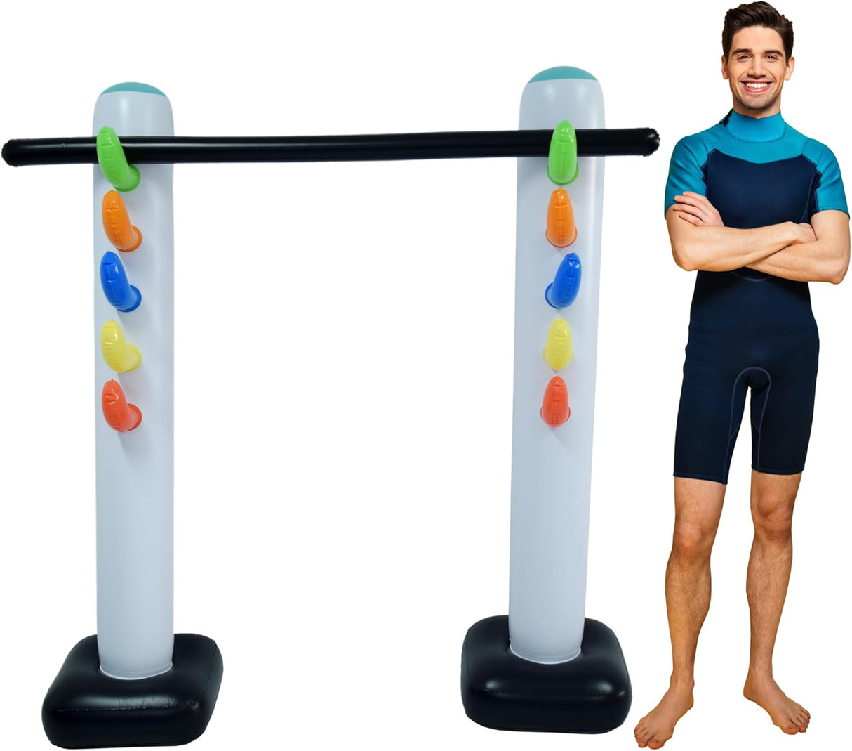 4E's Novelty Limbo Game Set for Kids and Adults – Inflatable Twister Party Game for Outdoor Fun