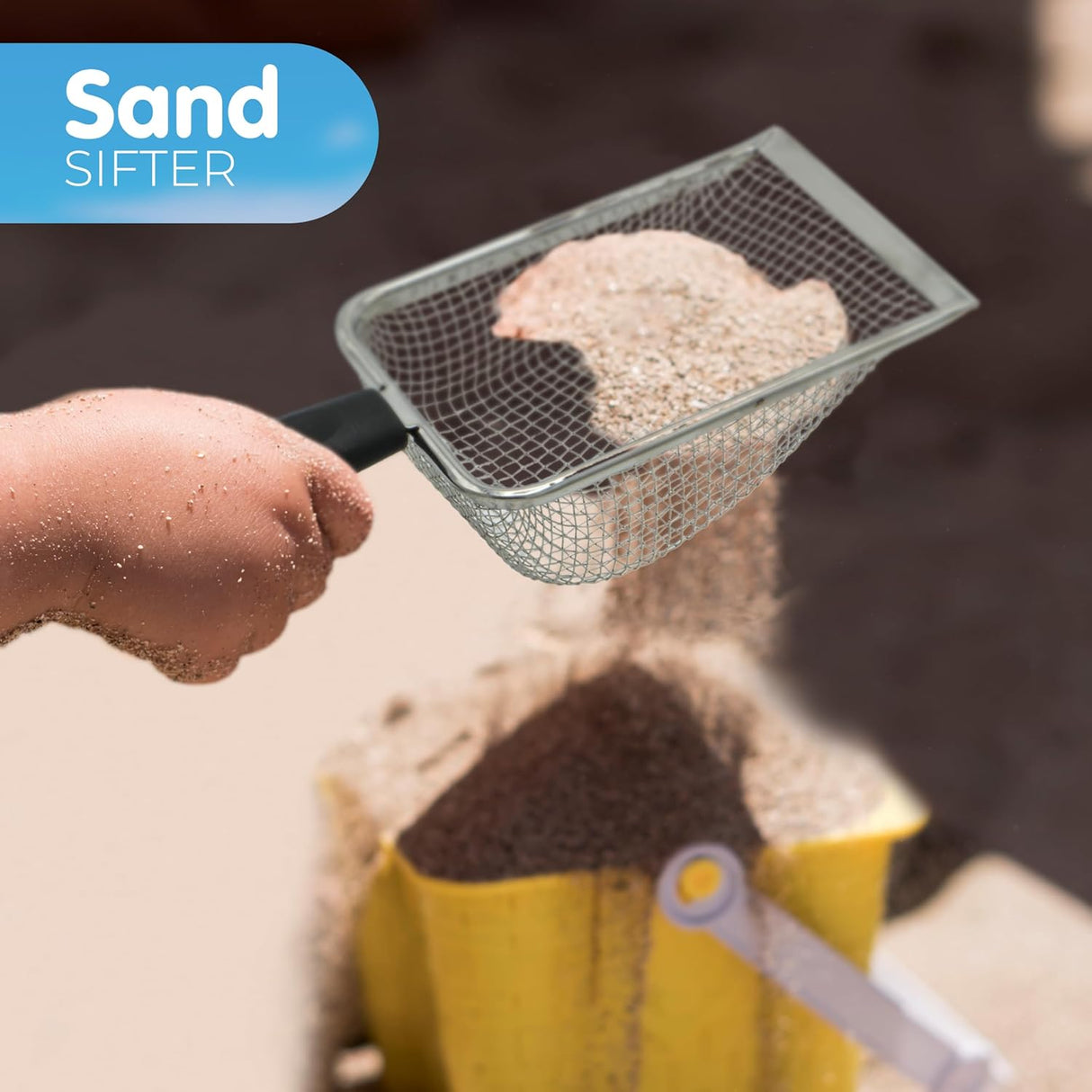 4E's Novelty Ultimate Beach Toy Set – Sand Sifter, Beach Shovel & Shark Tooth Sifter for Kids & Teens (2 pcs)