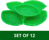 4E's Novelty 12 Pack Green Leaf Plates for Luau Party Decorations – Cute Luau Party Trays, Perfect Hawaiian Party Supplies