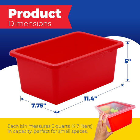 Storage Bins - Stackable Storage Bins, Plastic Storage, Bins Storage Containers, 3 pcs per pack - Cubby Storage Organizers, Classroom Organization