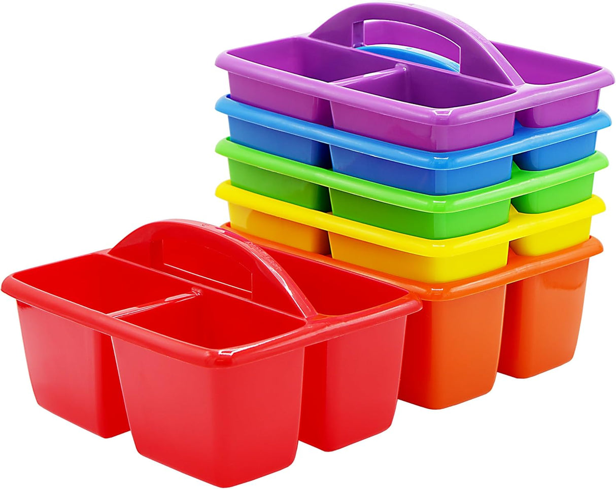 4E’s Novelty Classroom Caddy Set of 6, Plastic Caddies for Lectureroom , Caddy Organizer with Handle