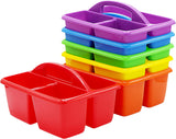 4E’s Novelty Classroom Caddy Set of 6, Plastic Caddies for Lectureroom , Caddy Organizer with Handle