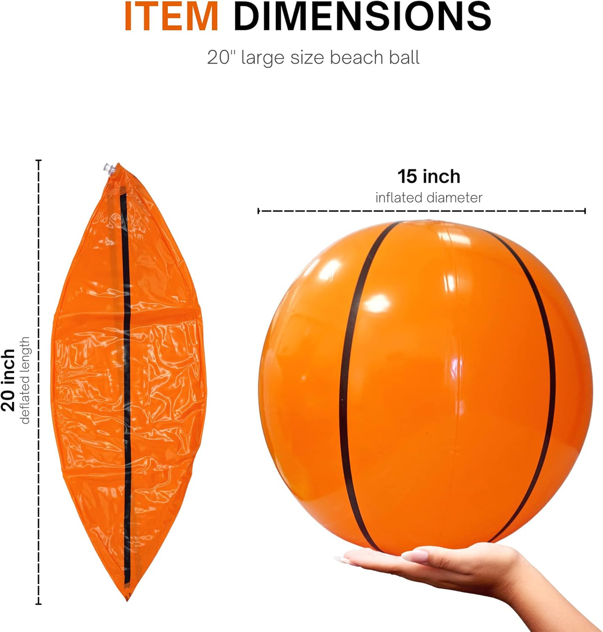 4E's Novelty 20" Inflatable Basketballs – Ultimate Party Decorations & Pool Games (12 Pack)