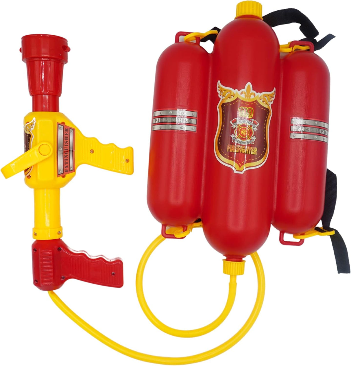 4E's Novelty Firefighter Backpack Water Gun – Ultimate Water Soaker Blaster for Kids' Outdoor Fun