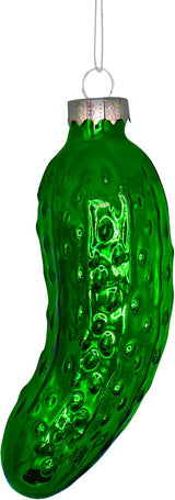 4E's Novelty Blown Glass Pickle Ornament - Christmas Pickle Decoration, 4’’ Pickle Ornaments for Christmas Tree & Pickle Ornament in Metallic Green