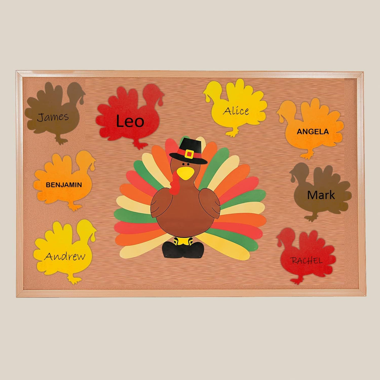 4E's Novelty 24 Pack Blank Foam Turkey Craft-8" Foam Turkey Cutouts for Classroom Thanksgiving Turkey Bulletin Board Decorations & School Party Craft