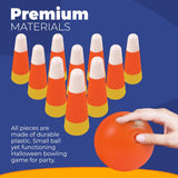 4E's Novelty Candy Corn Bowling Set for Kids & Adults - Halloween Bowling Game, Bowling Ball & 10 Plastic Bowling Pins Set, Fun Bowling Party Favors