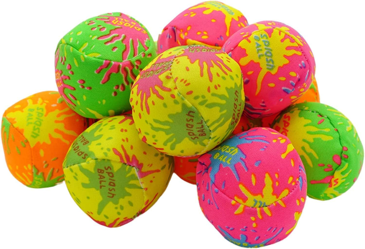 4E's Novelty 12 Pack Water Bomb Splash Balls – 2" Sponge Balls for Pool Party Kids