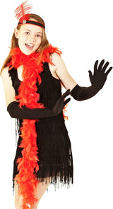 4E's Novelty 21" Black Satin Gloves - Long Opera Gloves for Women, Flapper Costume & Formal Wear