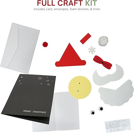 4E's Novelty 12 Pack 2024 Christmas Card Making Craft Kit for Kids & Adults - Individually Wrapped Holiday DIY Handmade Greeting Cards with Envelopes