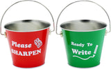 4E's Sharp & Dull Pencil Buckets Set – Metal Classroom Organizer