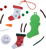 4E's Novelty Foam Christmas Snowman Stocking Ornament Craft (12 Pack) - Christmas Crafts for Kids, DIY Stocking Ornament Making Kit for Toddlers