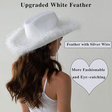 4E's Novelty Felt Cowgirl Hat w/ Heart Glasses – Western Party Accessory for Adults