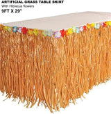 4E's Novelty 9ft Luau Grass Table Skirt, 2 Pack – Hawaiian Party Decor & Moana Birthday Must-Have