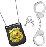 4E's Novelty Kids Handcuffs & Metal Badge Toy Police Set