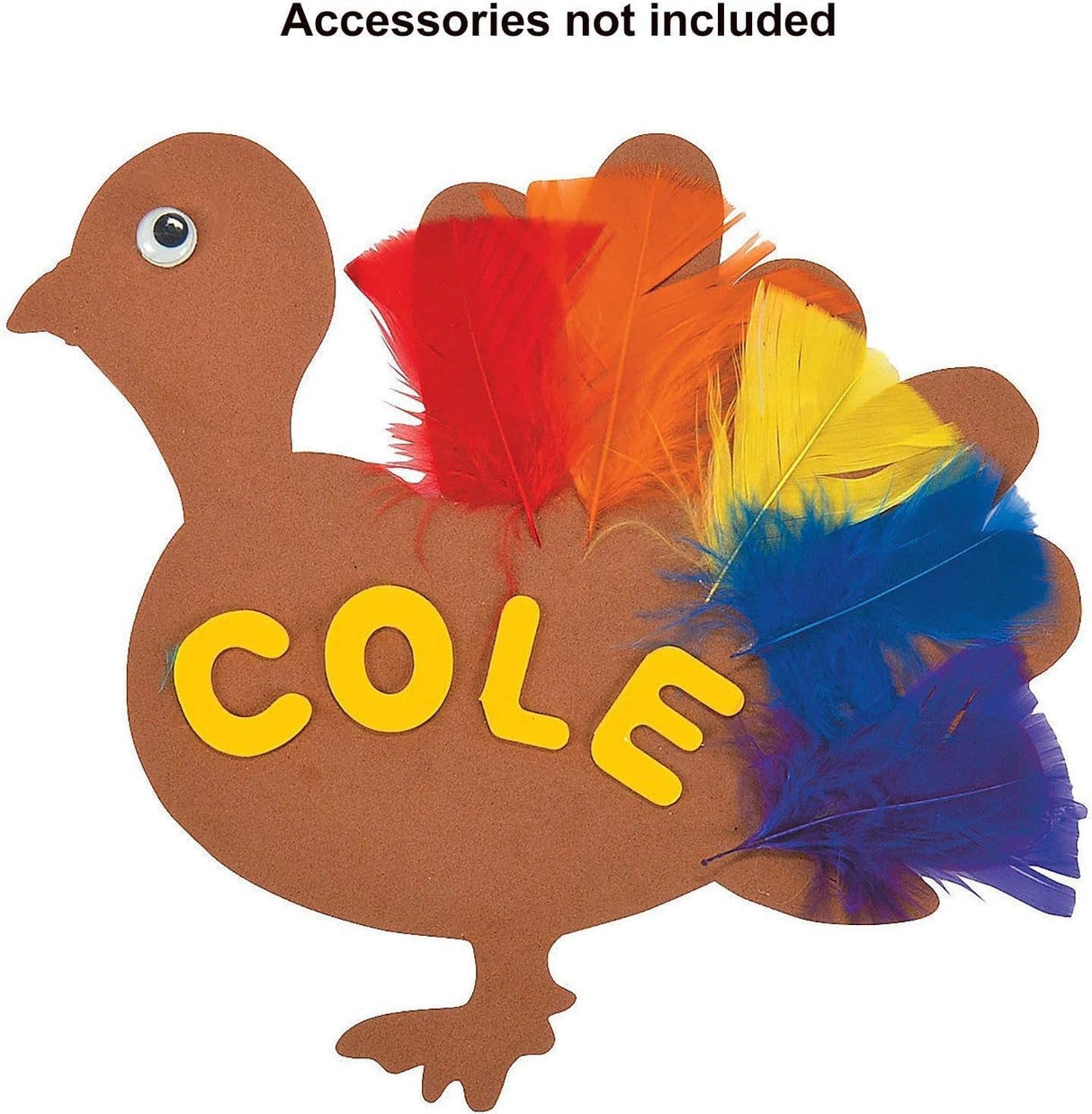 4E's Novelty 24 Pack Blank Foam Turkey Craft-8" Foam Turkey Cutouts for Classroom Thanksgiving Turkey Bulletin Board Decorations & School Party Craft