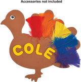 4E's Novelty 24 Pack Blank Foam Turkey Craft-8" Foam Turkey Cutouts for Classroom Thanksgiving Turkey Bulletin Board Decorations & School Party Craft