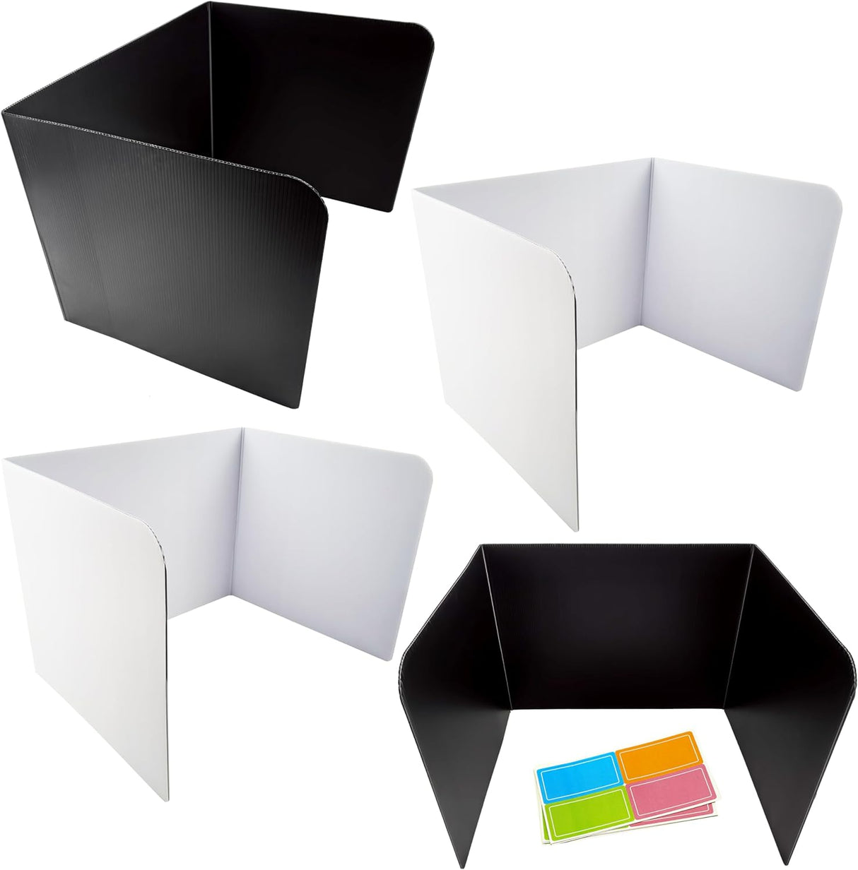 4E's Novelty Plastic Desk Dividers for Students - Pack of 4