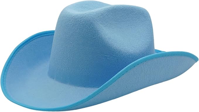 4E's Novelty Light Blue Cowboy Hat for Adults – Western Felt Hat