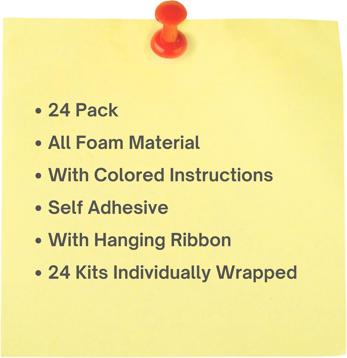 4E's Novelty 24 Pack Christmas Tree Craft Kit - Individually Wrapped Ornament Decorating Kit for Kids 3-12, Self Adhesive DIY Christmas Tree for Kids