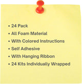 4E's Novelty 24 Pack Christmas Tree Craft Kit - Individually Wrapped Ornament Decorating Kit for Kids 3-12, Self Adhesive DIY Christmas Tree for Kids