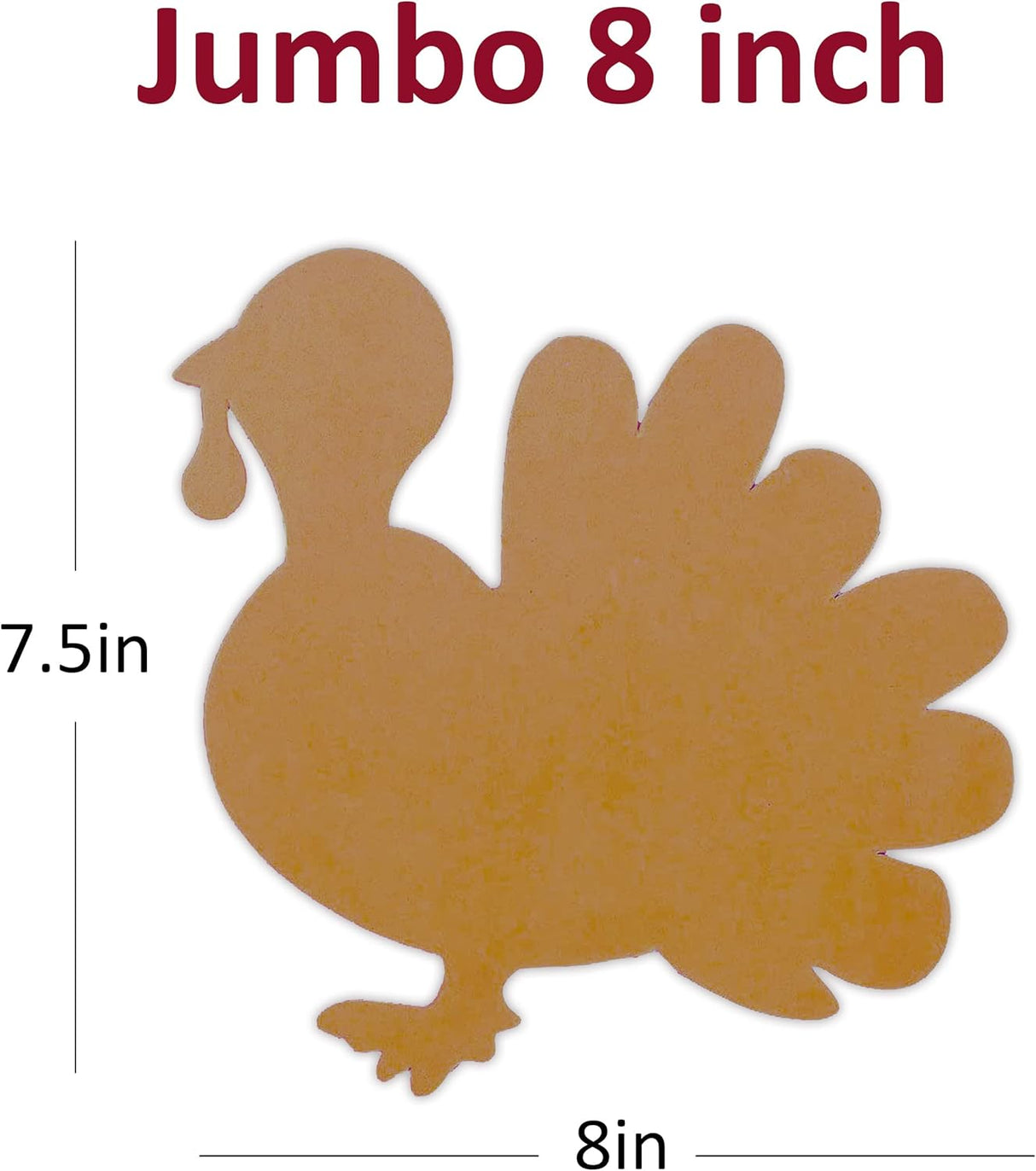 4E's Novelty 24 Pack Blank Foam Turkey Craft-8" Foam Turkey Cutouts for Classroom Thanksgiving Turkey Bulletin Board Decorations & School Party Craft