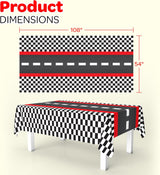 4E's Novelty Checkered Racing Theme Tablecloth