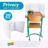 4E's Novelty Plastic Desk Dividers for Students 20 Pack