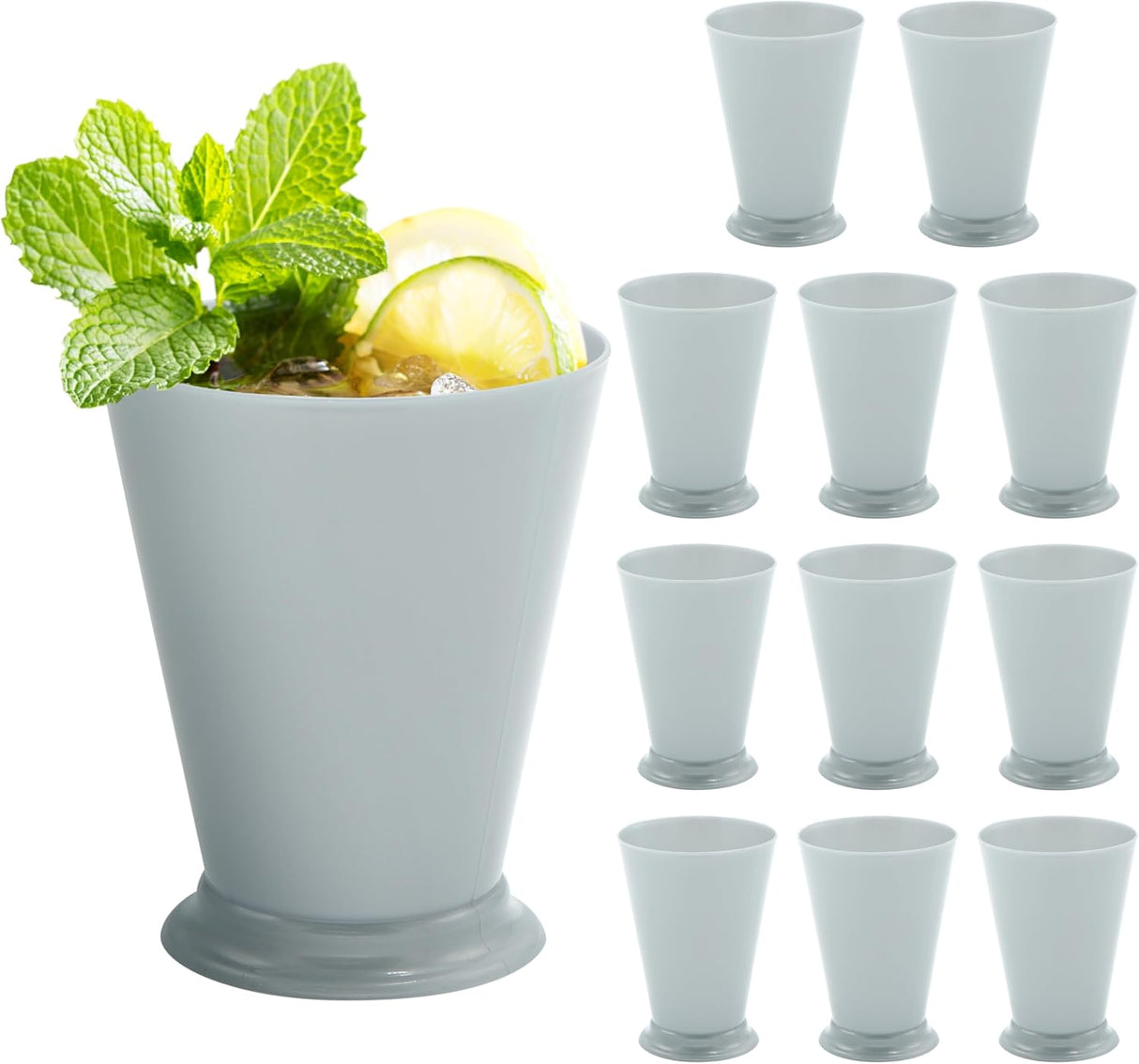 4E's Novelty Mint Julep Plastic Cups – 12-Pack 10 oz | Kentucky Derby Party Supplies & Decorations