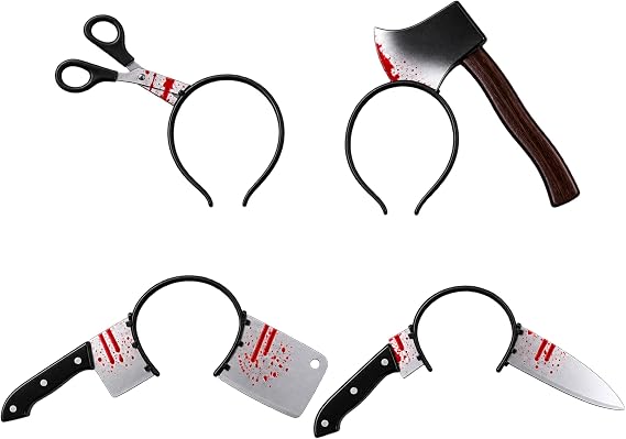 4E's Novelty Prank Knife Headband Halloween Axe