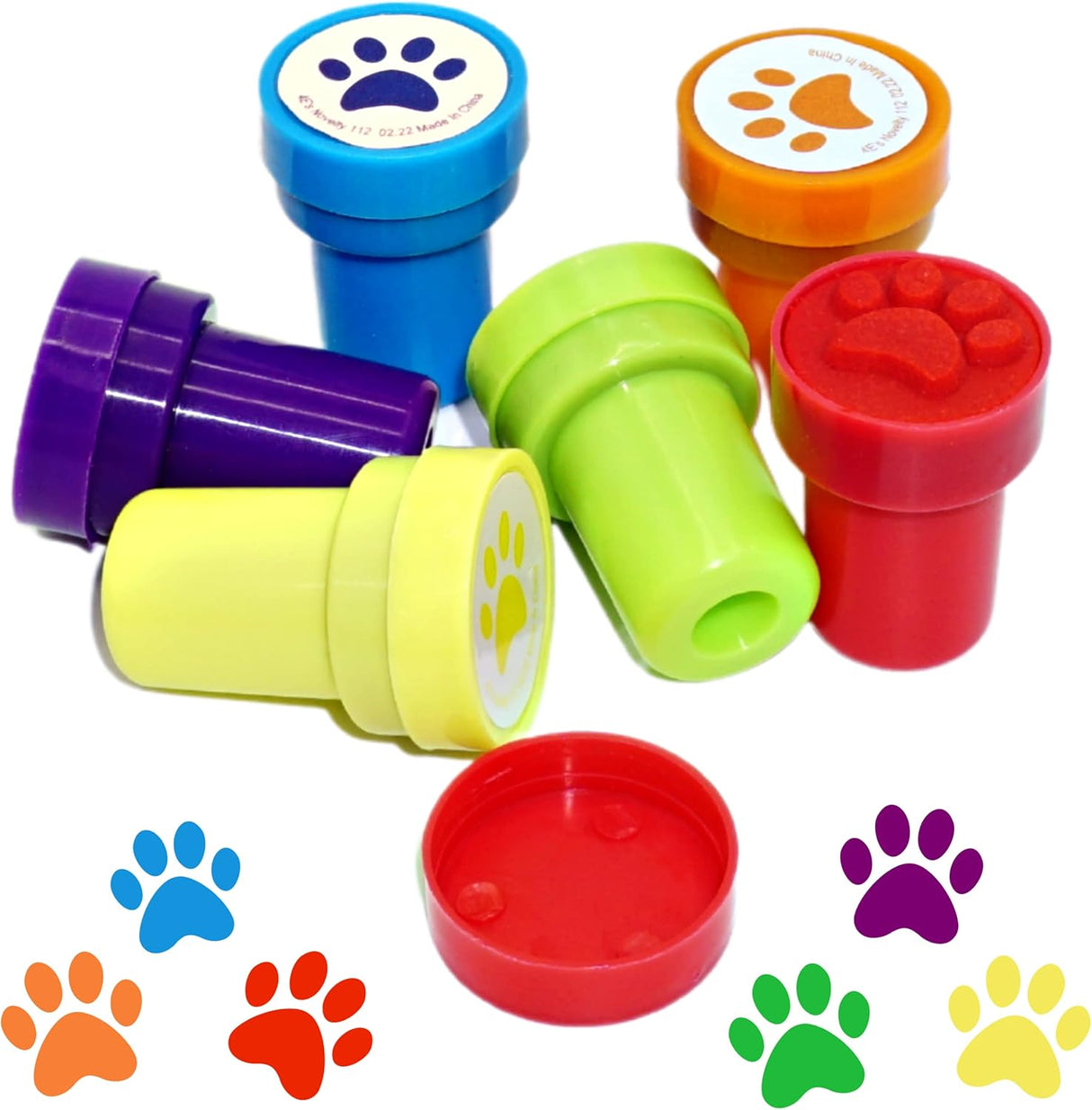 4E's Novelty Paw Print Party Favors – 24 Bracelets & 24 Stamps for Kids