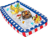 4E's Novelty Patriotic Inflatable Serving Bar – 4th of July Ice Tray for Food Buffet Table Cooler