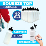 4E's Novelty 12 Pack Sports Water Bottles Bulk