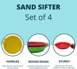 4E's Novelty 4 Pack Sand Sifter – 8.75" Sandbox Toys for Kids, Durable Beach Rock Strainers