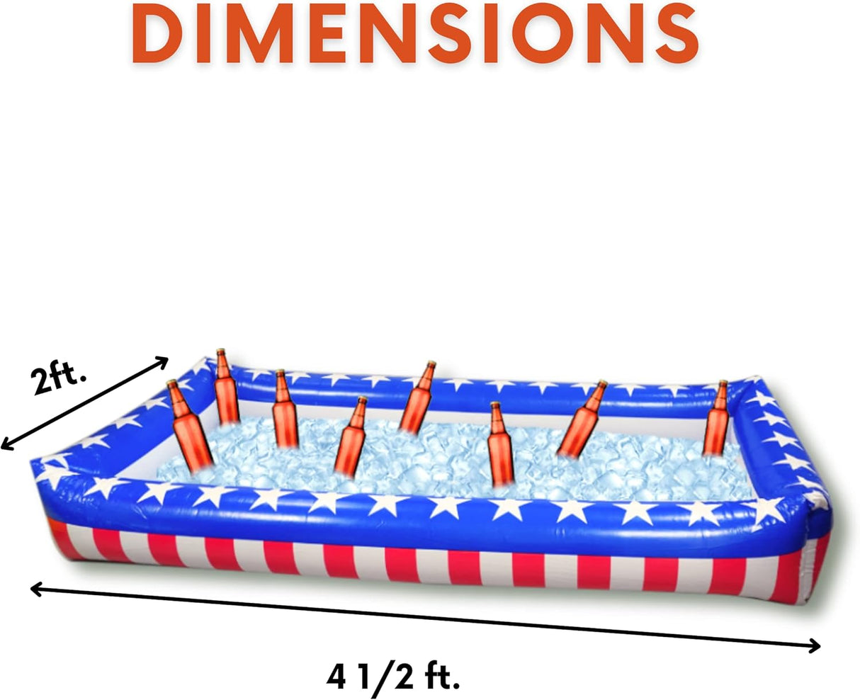 4E's Novelty Inflatable Serving Bar Buffet Cooler – Patriotic 4th of July Party Essential (2 Pack)
