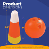 4E's Novelty Candy Corn Bowling Set for Kids & Adults - Halloween Bowling Game, Bowling Ball & 10 Plastic Bowling Pins Set, Fun Bowling Party Favors