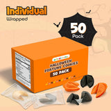 4E's Novelty Halloween Fortune Cookies Bulk - 50 Individually Wrapped Vanilla Cookie