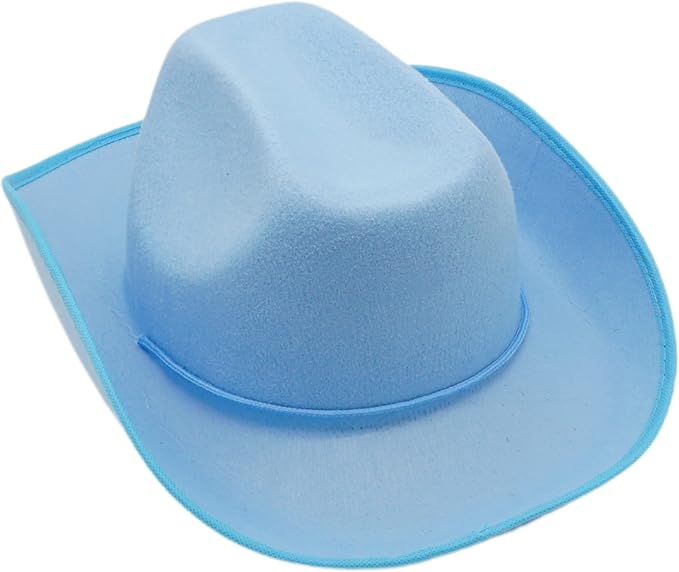 4E's Novelty Light Blue Cowboy Hat for Adults – Western Felt Hat