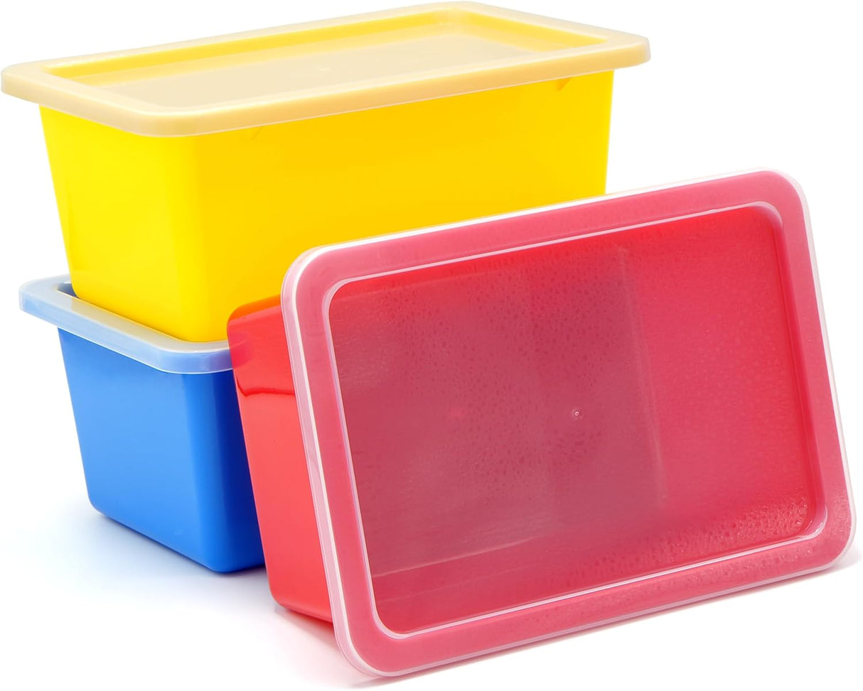 Storage Bins - Stackable Storage Bins, Plastic Storage, Bins Storage Containers, 3 pcs per pack - Cubby Storage Organizers, Classroom Organization