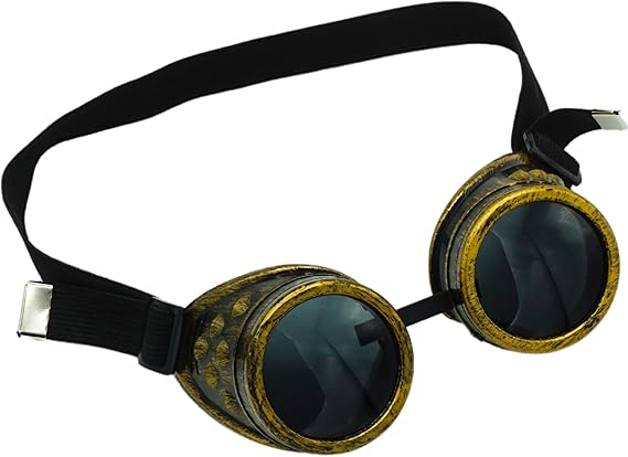 4E's Novelty Steampunk Goggles for Men & Women – Gothic Accessories for Cosplay & Halloween