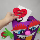 4E's Novelty DIY Monster Valentine Mailbox Kit – Creative Kids’ Craft for School Projects