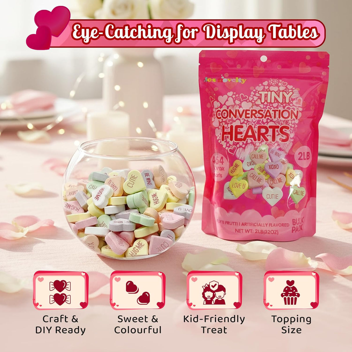 4E's Novelty Valentines Conversation Hearts Candy