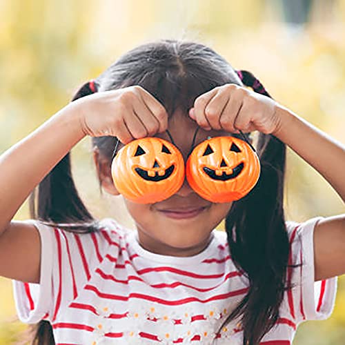 4E's Novelty 24 Pack Mini Pumpkin Buckets – 2.5" Halloween Treat Pails, Plastic Candy Buckets